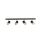 Sandy black & Gold Aluminium LED GU10 4x10 Watt IP20 220-240 Volt Bulb Excluded L: 80 W: 6 H: 14 cm 9111436