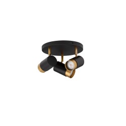 Sandy black & Gold Aluminium LED GU10 3x10 Watt IP20 220-240 Volt Bulb Excluded D: 22 H: 14 cm 9111438