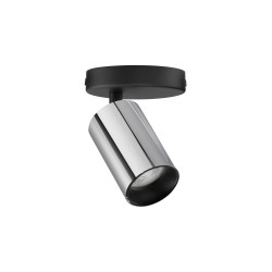 Black base & Chrome Aluminium LED GU10 1x10 Watt IP20 230 Volt Bulb Excluded 5.7 D: 5.7 H: 12.7 cm