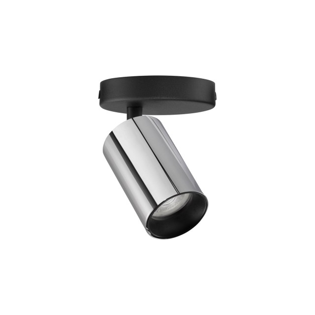 Black base & Chrome Aluminium LED GU10 1x10 Watt IP20 230 Volt Bulb Excluded 5.7 D: 5.7 H: 12.7 cm