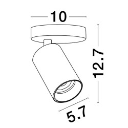 Black base & Chrome Aluminium LED GU10 1x10 Watt IP20 230 Volt Bulb Excluded 5.7 D: 5.7 H: 12.7 cm