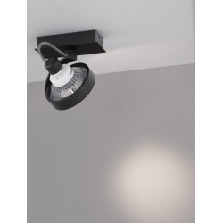 Black Aluminium LED AR111 35 Watt 1x10 Watt IP20 230 Volt Bulb Excluded D: 14.5 W: 6 H: 19 cm
