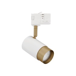 White & Gold Aluminium LED GU10 1x10 Watt Adaptor 4 Wires 230 Volt IP20 Bulb Excluded D1: 5.4 D2: 5.9 W: 10.8 H: 13 cm