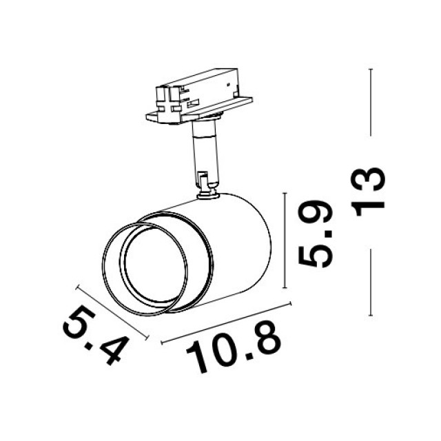White & Gold Aluminium LED GU10 1x10 Watt Adaptor 4 Wires 230 Volt IP20 Bulb Excluded D1: 5.4 D2: 5.9 W: 10.8 H: 13 cm
