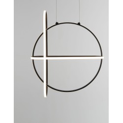 Matt Black Aluminium & Acrylic LED 48.6 Watt 230 Volt 3360Lm 3000 IP20 D: 52 W: 16 H1: 61 H2: 120 cm 9114861