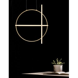 Gold Aluminium & Acrylic LED 48.6 Watt 230 Volt 3360Lm 3000 IP20 D: 52 W: 16 H1: 61 H2: 120 cm 9114862