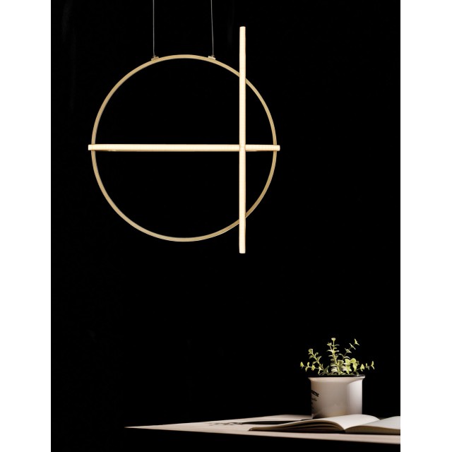 Gold Aluminium & Acrylic LED 48.6 Watt 230 Volt 3360Lm 3000 IP20 D: 52 W: 16 H1: 61 H2: 120 cm 9114862