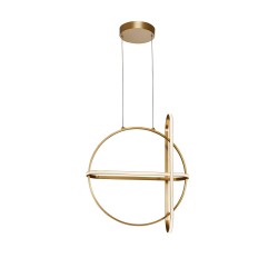 Gold Aluminium & Acrylic LED 48.6 Watt 230 Volt 3360Lm 3000 IP20 D: 52 W: 16 H1: 61 H2: 120 cm 9114862