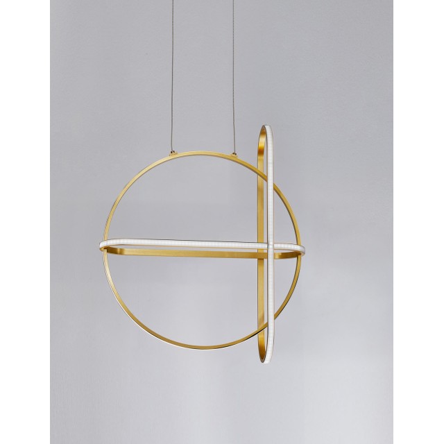 Gold Aluminium & Acrylic LED 48.6 Watt 230 Volt 3360Lm 3000 IP20 D: 52 W: 16 H1: 61 H2: 120 cm 9114862