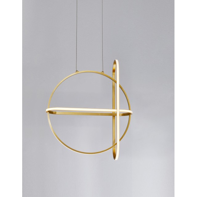Gold Aluminium & Acrylic LED 48.6 Watt 230 Volt 3360Lm 3000 IP20 D: 52 W: 16 H1: 61 H2: 120 cm 9114862