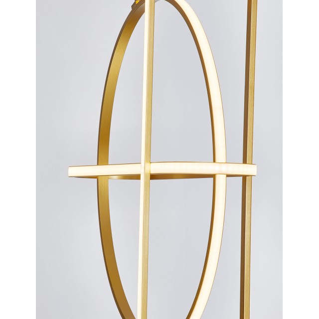 Gold Aluminium & Acrylic LED 48.6 Watt 230 Volt 3360Lm 3000 IP20 D: 52 W: 16 H1: 61 H2: 120 cm 9114862