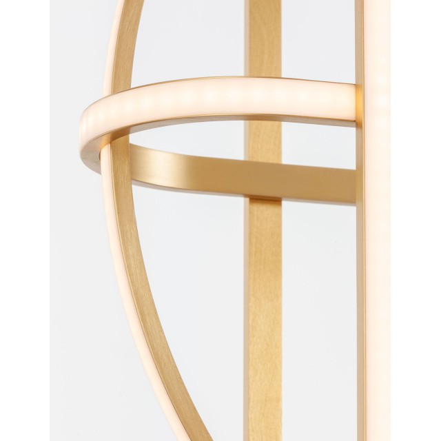 Gold Aluminium & Acrylic LED 48.6 Watt 230 Volt 3360Lm 3000 IP20 D: 52 W: 16 H1: 61 H2: 120 cm 9114862