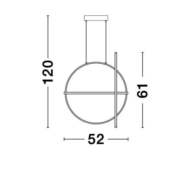 Gold Aluminium & Acrylic LED 48.6 Watt 230 Volt 3360Lm 3000 IP20 D: 52 W: 16 H1: 61 H2: 120 cm 9114862