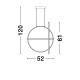 Gold Aluminium & Acrylic LED 48.6 Watt 230 Volt 3360Lm 3000 IP20 D: 52 W: 16 H1: 61 H2: 120 cm 9114862