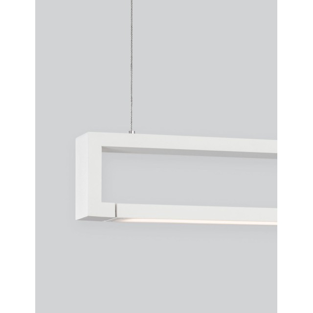 Sandy White Aluminium & Acrylic Rotating LED 38 Watt 230 Volt 1460Lm 3000 IP20 L: 130 W: 4.2 H: 150 cm 9117338