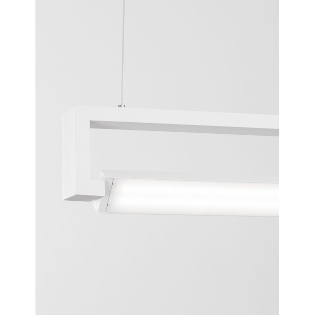 Sandy White Aluminium & Acrylic Rotating LED 38 Watt 230 Volt 1460Lm 3000 IP20 L: 130 W: 4.2 H: 150 cm 9117338