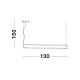 Sandy White Aluminium & Acrylic Rotating LED 38 Watt 230 Volt 1460Lm 3000 IP20 L: 130 W: 4.2 H: 150 cm 9117338
