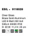 Απλίκα Ορειχάλκινη με Διάφανο Γυαλί LED 8W 9118528 Nova Luce