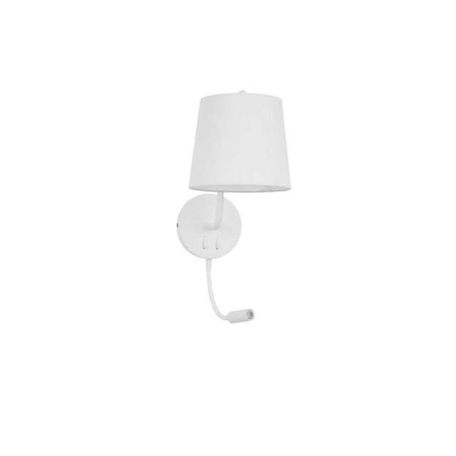 White Aluminium White Fabric Shade Switch On/Off LED LED E27 1x12 Watt LED 1x3 Watt 190Lm 220 Volt Bulb Excluded IP20 D: 20 W:29 H: 59 cm 9129329