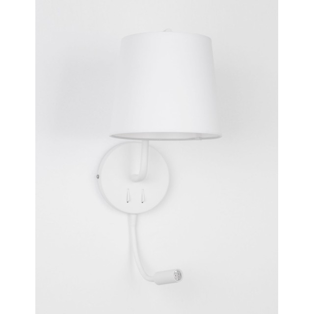 White Aluminium White Fabric Shade Switch On/Off LED LED E27 1x12 Watt LED 1x3 Watt 190Lm 220 Volt Bulb Excluded IP20 D: 20 W:29 H: 59 cm 9129329