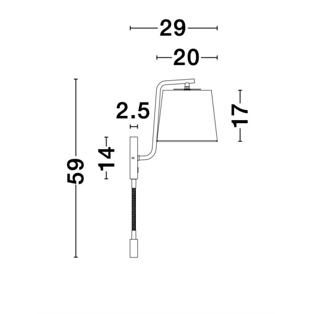 White Aluminium White Fabric Shade Switch On/Off LED LED E27 1x12 Watt LED 1x3 Watt 190Lm 220 Volt Bulb Excluded IP20 D: 20 W:29 H: 59 cm 9129329