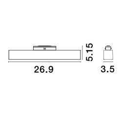 Sandy Black Aluminium 15W DC48V Philips L:26.9 W:3.5 H:5.1 1037Lm >90 3000-6500K IP20