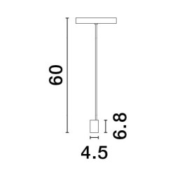 Sandy Black Aluminium  5W DC24V Bridgelux D: 4.5 H: 60 444Lm >90 3000K IP20