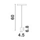Sandy Black Aluminium  5W DC24V Bridgelux D: 4.5 H: 60 444Lm >90 3000K IP20