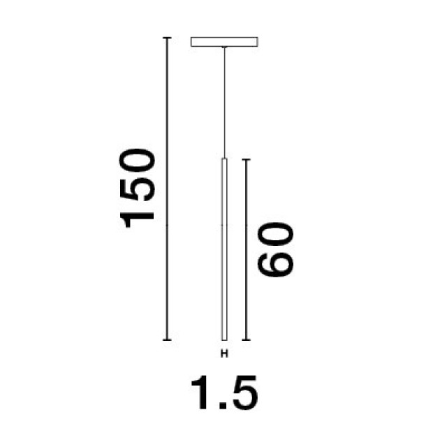 Sandy Black Aluminium  5W DC24V LED TEEN D: 1.5 H1: 60 H2: 150 139Lm >90 3000K IP20