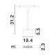 Sandy Black Aluminium  6W DC24V PhilipsL: 10.4 W: 2.2 H1: 5.4 H2: 20 278Lm >90 3000K IP20