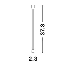 Connector Tube H37.5 μαύρος 9136323 Nova Luce