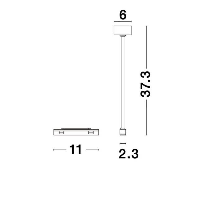 Connector Tube H37.5 μαύρος 9136360 Nova Luce