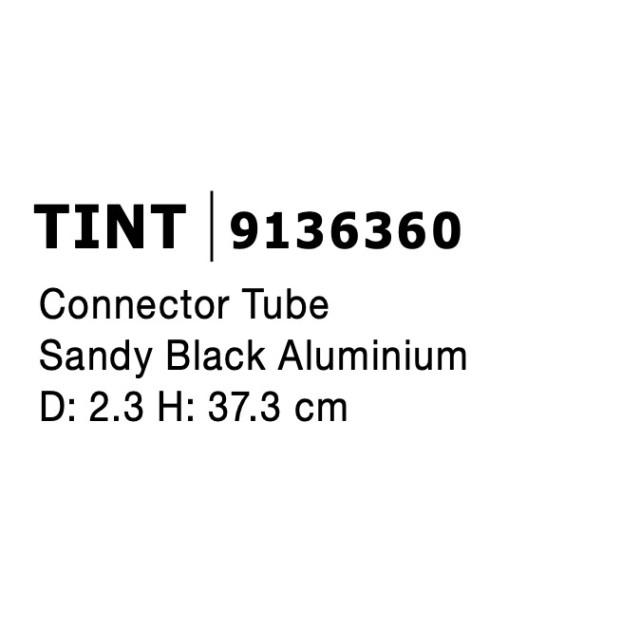 Connector Tube H37.5 μαύρος 9136360 Nova Luce