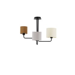 Sandy Black Metal White Fabric Shade LED LED E14 3x5 Watt 230 Volt IP20 Bulb Excluded D: 56.2 H: 43 cm 9151403