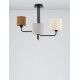 Sandy Black Metal White Fabric Shade LED LED E14 3x5 Watt 230 Volt IP20 Bulb Excluded D: 56.2 H: 43 cm 9151403