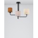 Sandy Black Metal White Fabric Shade LED LED E14 3x5 Watt 230 Volt IP20 Bulb Excluded D: 56.2 H: 43 cm 9151403