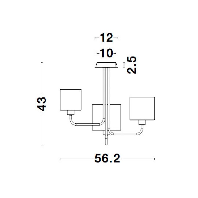 Sandy Black Metal White Fabric Shade LED LED E14 3x5 Watt 230 Volt IP20 Bulb Excluded D: 56.2 H: 43 cm 9151403
