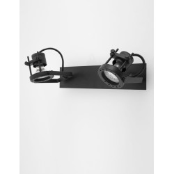 Sandy Black Metal LED GU10 2x10 Watt 230 Volt IP20 Bulb Excluded L: 31.5 W: 7 H: 16 cm 9155102