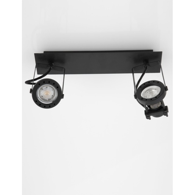 Sandy Black Metal LED GU10 2x10 Watt 230 Volt IP20 Bulb Excluded L: 31.5 W: 7 H: 16 cm 9155102
