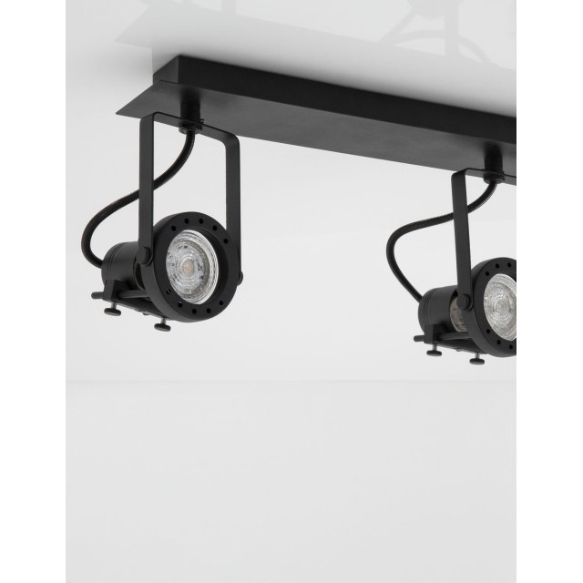 Sandy Black Metal LED GU10 2x10 Watt 230 Volt IP20 Bulb Excluded L: 31.5 W: 7 H: 16 cm 9155102