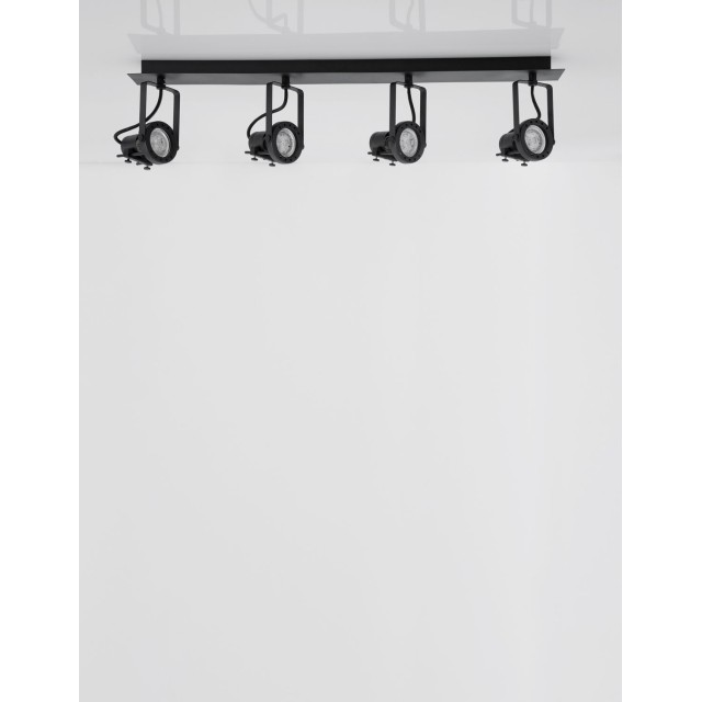 Sandy Black Metal LED GU10 4x10 Watt 230 Volt IP20 Bulb Excluded L: 71 W: 19 H: 16 cm 9155103