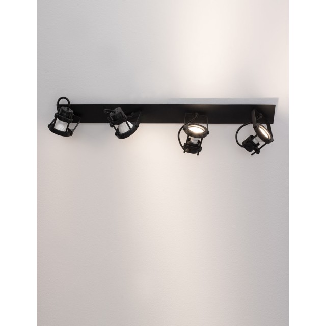 Sandy Black Metal LED GU10 4x10 Watt 230 Volt IP20 Bulb Excluded L: 71 W: 19 H: 16 cm 9155103