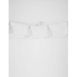 Sandy White Metal Sandy White Cord LED LED E14 4x5 Watt 230 Volt IP20 Bulb Excluded L: 81 W: 11 H: 20 cm 9155424