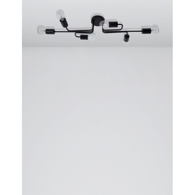 Sandy Black Metal LED LED E27 6x12 Watt 230 Volt IP20 Bulb Excluded L: 86 W: 31 H: 14.7 cm 9156306