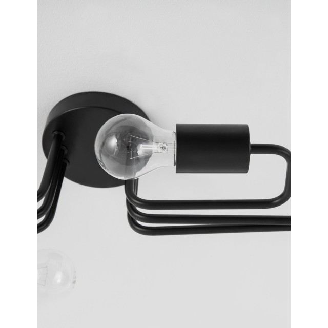 Sandy Black Metal LED LED E27 6x12 Watt 230 Volt IP20 Bulb Excluded L: 86 W: 31 H: 14.7 cm 9156306
