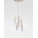Brushed Gold Steel & Clear Structured Glass LED G9 6x5 Watt 230 Volt IP20 Bulb Excluded D: 35 H: 180 cm 9160196