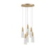 Brushed Gold Steel & Clear Structured Glass LED G9 6x5 Watt 230 Volt IP20 Bulb Excluded D: 35 H: 180 cm 9160196