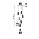 Brushed Gold Steel & Clear Structured Glass LED G9 6x5 Watt 230 Volt IP20 Bulb Excluded D: 35 H: 180 cm 9160196