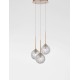 Clear Structured Glass & Brushed Gold Steel LED G9 3x5 Watt 230 Volt IP20 Bulb Excluded D: 32 H: 180 cm 9160212