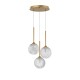 Clear Structured Glass & Brushed Gold Steel LED G9 3x5 Watt 230 Volt IP20 Bulb Excluded D: 32 H: 180 cm 9160212